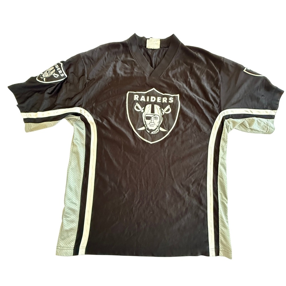 Puma Oakland Raiders Football Jersey V-Neck Mesh Side Black XL Polyester Mens